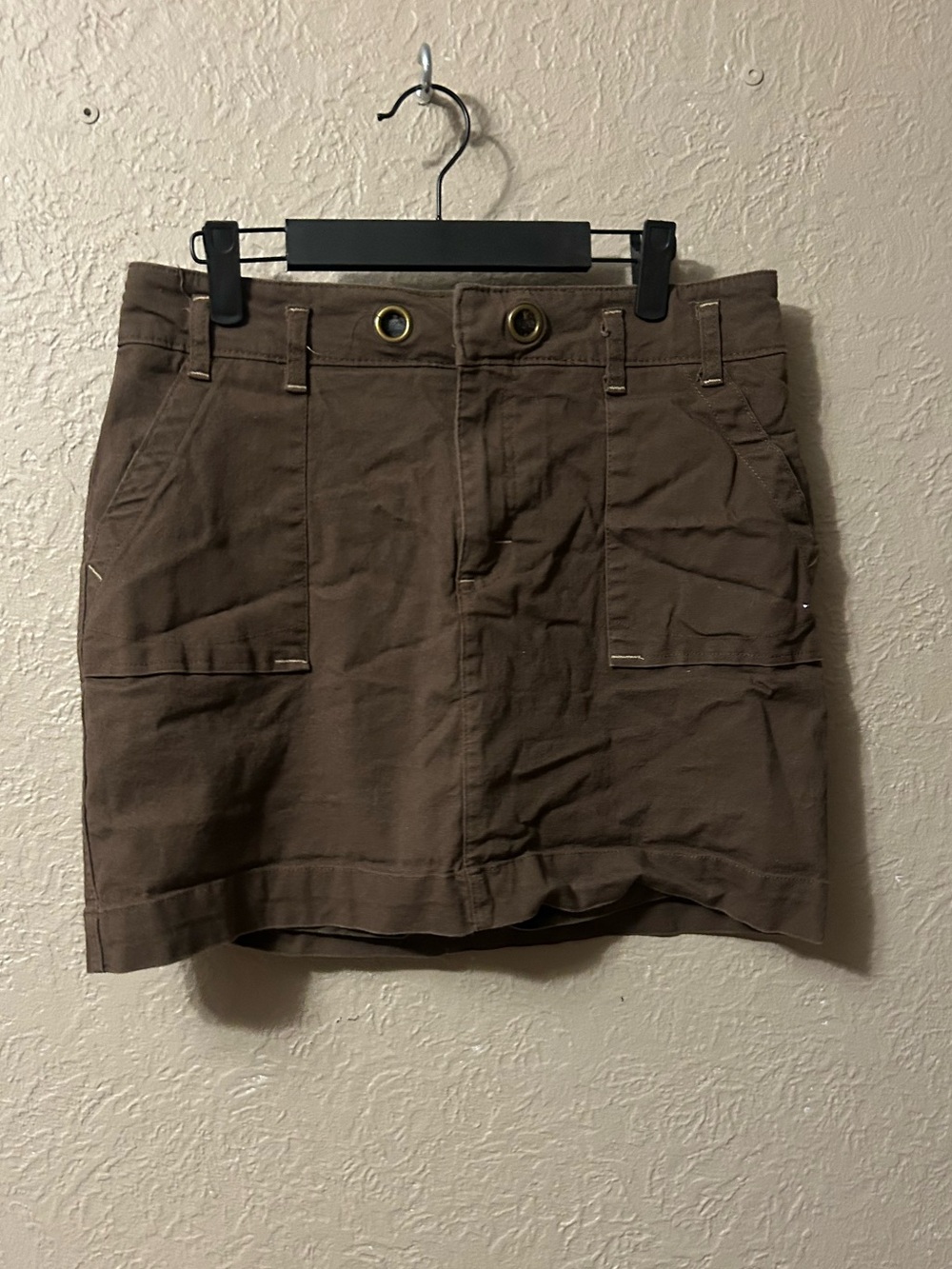 Lee Brown Mini Skirt with Utility Pockets